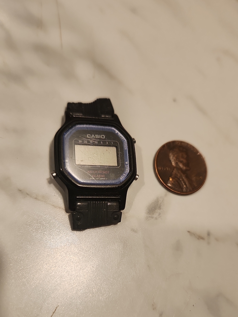 Casio LA-11 Digital Wristwatch in Black with Blue Accent
